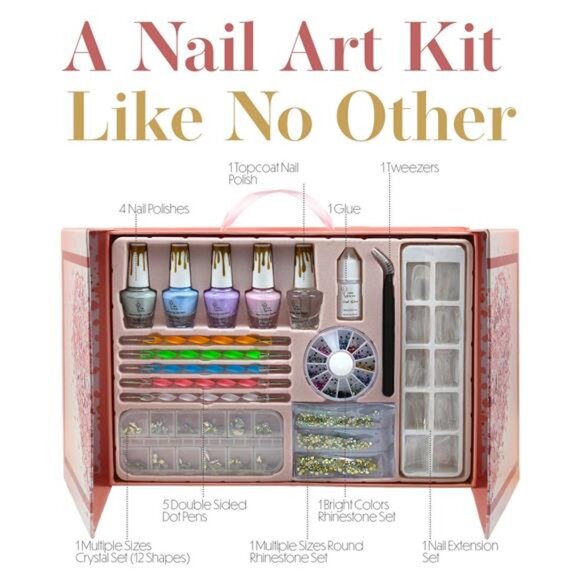 Nail Kit for Girls,Teenitor Nail Art Design Tools Kit with Rhinestones,Nail Gems - Picture 2 of 7